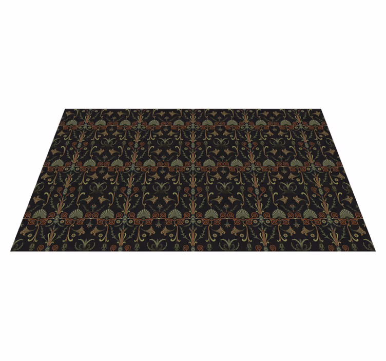 Alfombra de vinilo vintage patrones botánicos ornamentados - TenVinilo