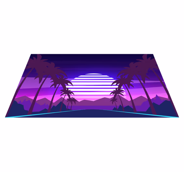 Alfombras vinílicas modernas estética retro del atardecer - TenVinilo