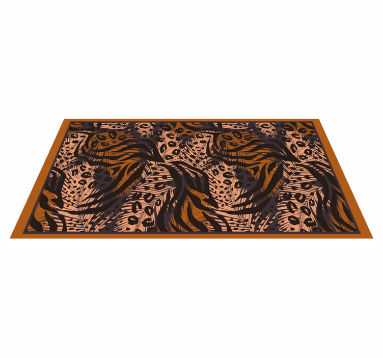 Alfombra vinílica animal print motivo de la selva exótica - TenVinilo