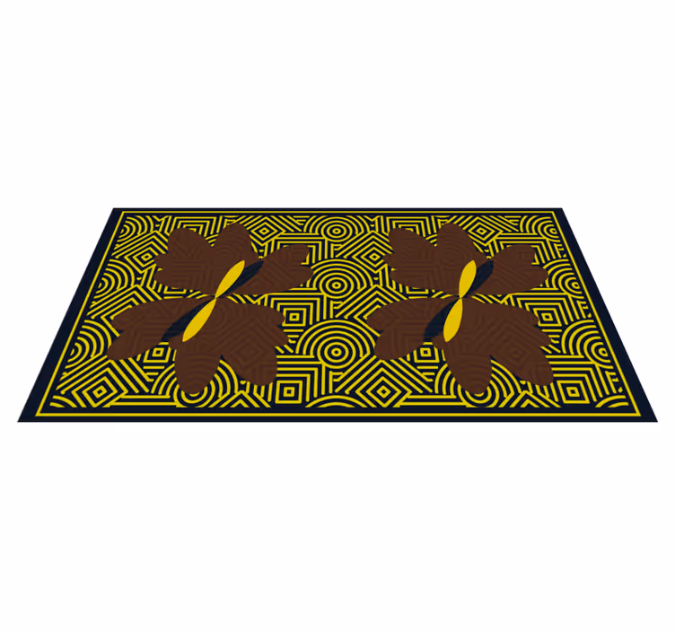 Alfombra de vinilo geométrica contraste floral geométrico - TenVinilo
