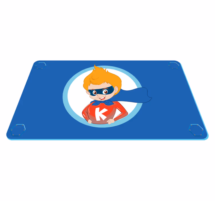 Alfombra de vinilo infantil personaje de superhéroe - TenVinilo