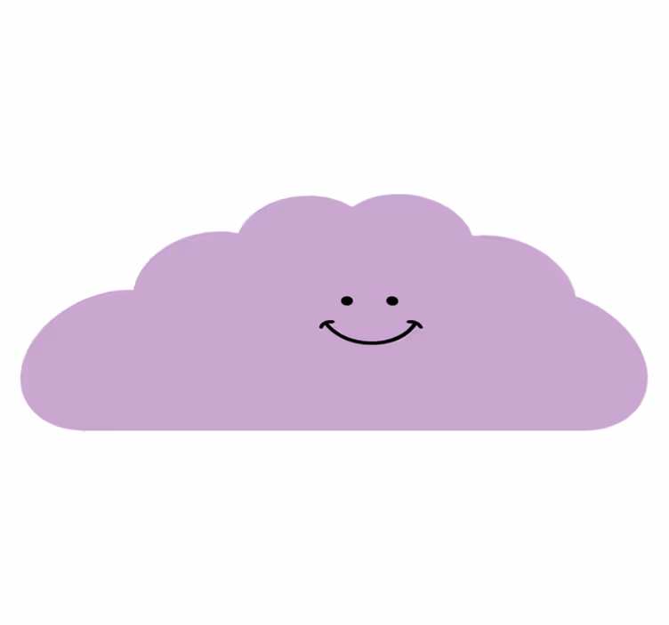 Alfombra vinílica bebé forma de nube sonriente - TenVinilo