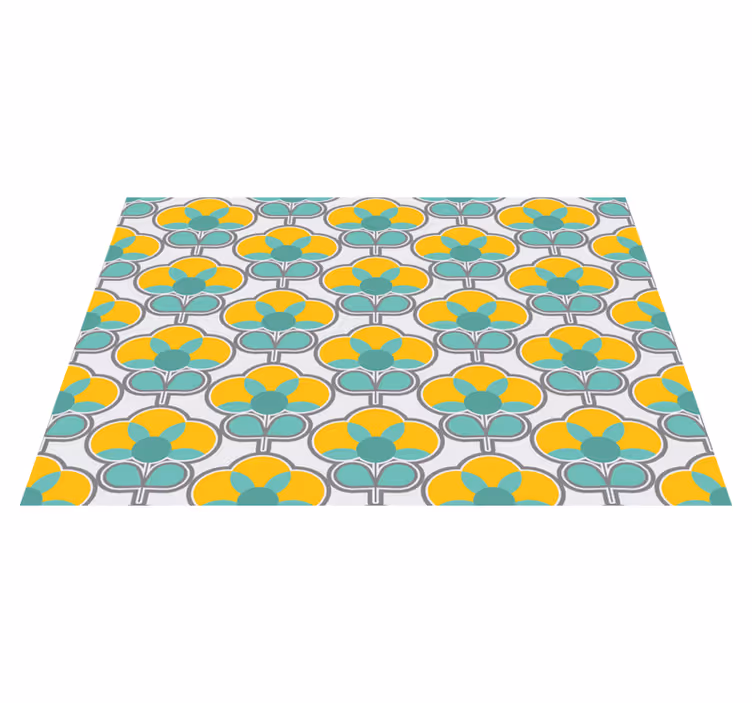 Alfombra de vinilo geométrica patrón floral geométrico - TenVinilo