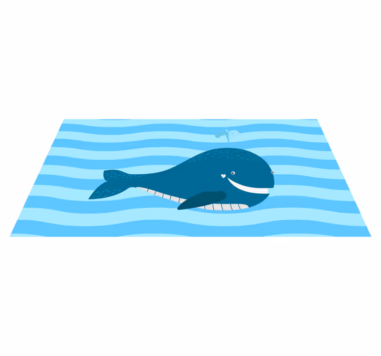 Alfombra de vinilo infantil ilustración de ballena sonriente - TenVinilo