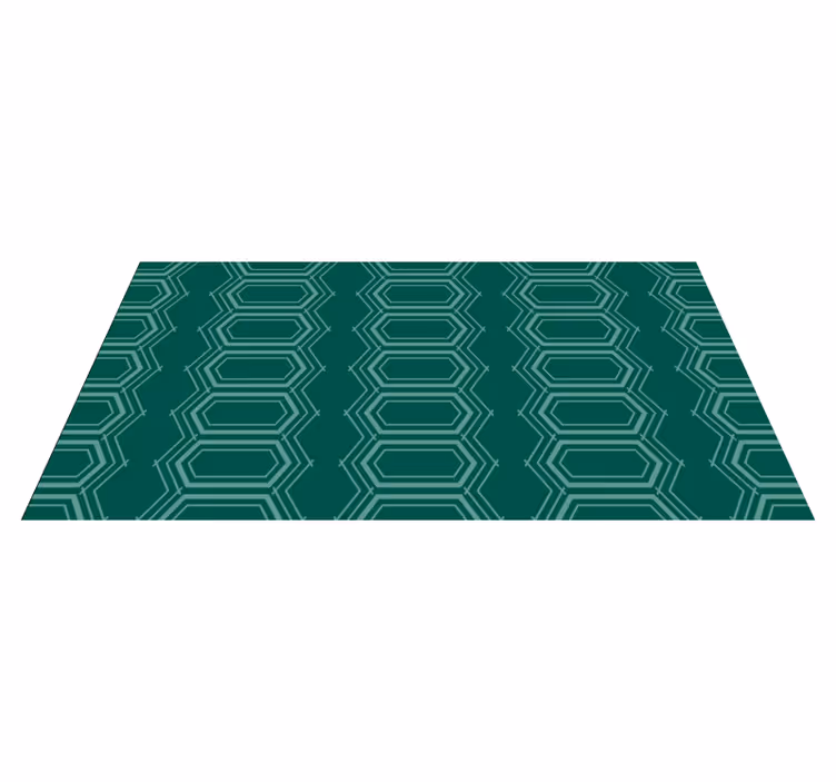 Alfombra de vinilo geométrica patrón geométrico esmeralda - TenVinilo