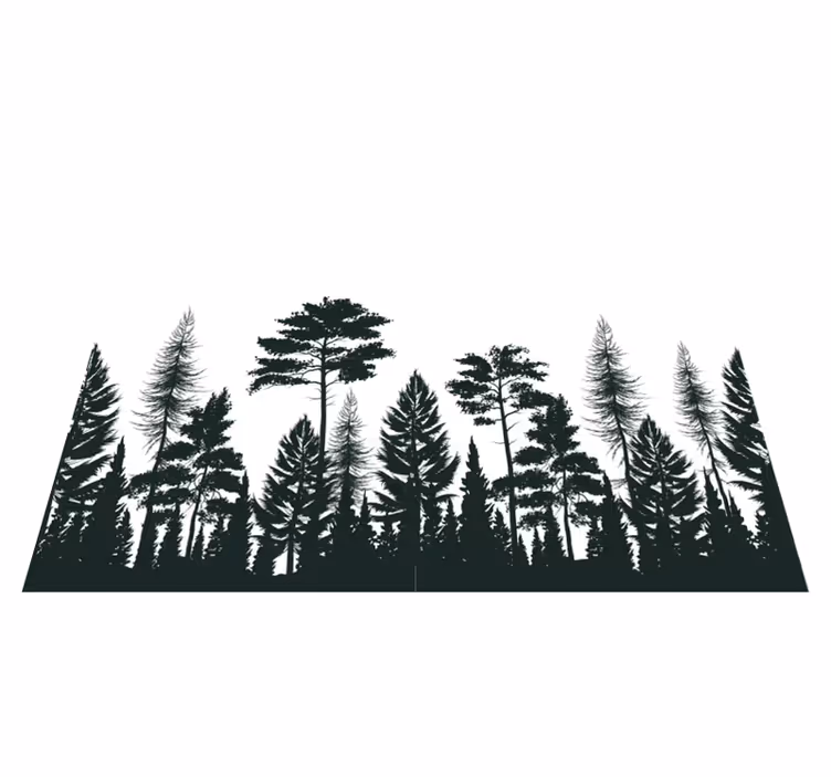 Alfombra vinilo naturaleza bosque silueteado - TenVinilo