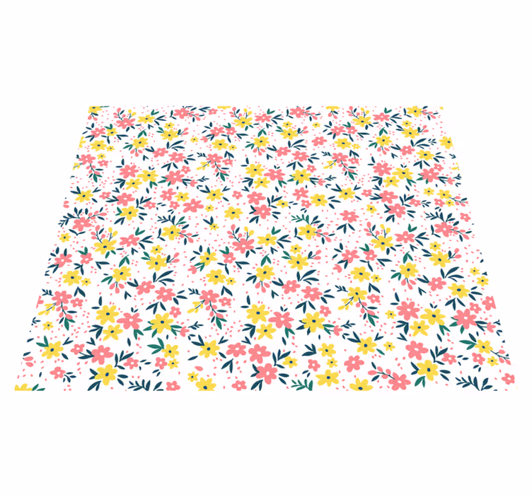 Alfombra vinílica flores lienzo floral de primavera - TenVinilo