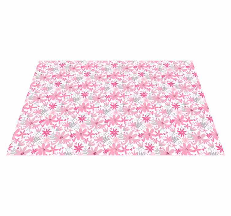 Alfombra vinílica flores Estampado floral 'yambo' rosa - TenVinilo
