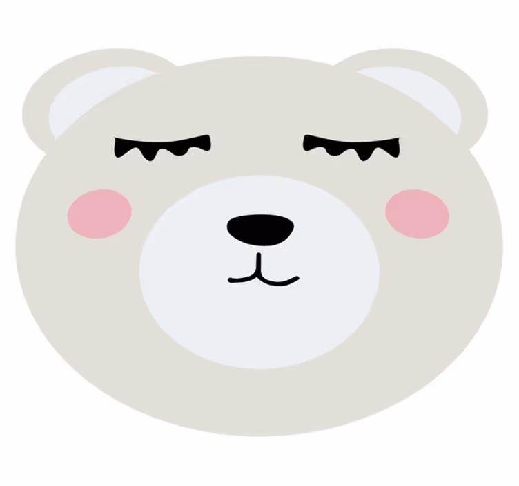 Alfombra de vinilo infantil diseño de cara de oso - TenVinilo