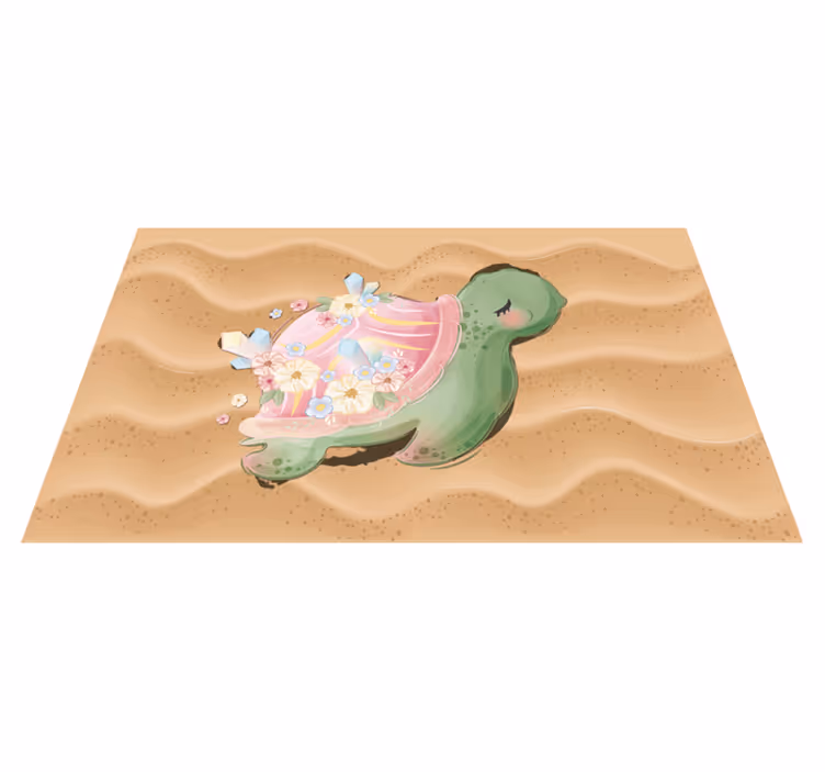 Alfombra de vinilo infantil oasis de tortugas marinas - TenVinilo