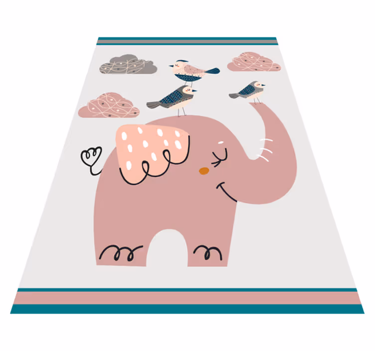 Alfombra de vinilo infantil tiempo de juego del elefante - TenVinilo