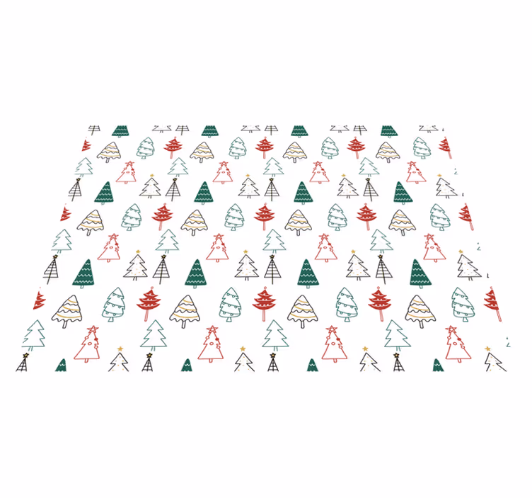 Alfombra vinilo navidad patrón de árboles festivos - TenVinilo