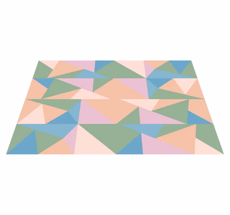 Alfombra de vinilo geométrica triangulos pastel - TenVinilo