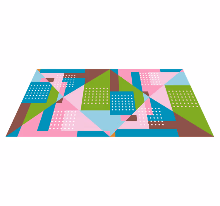 Alfombra de vinilo geométrica fusión de formas geométricas - TenVinilo