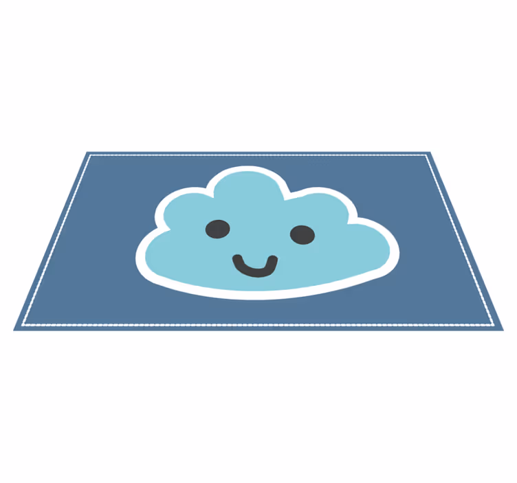 Alfombra de vinilo infantil diseño de nube sonriente - TenVinilo