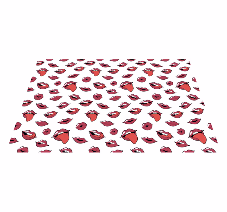 Alfombra de vinilo habitación juvenil labios del arte pop - TenVinilo