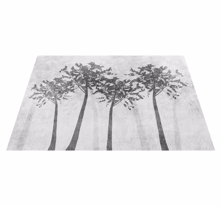 Alfombra vinílica naturaleza estilo escandinavo árboles - TenVinilo