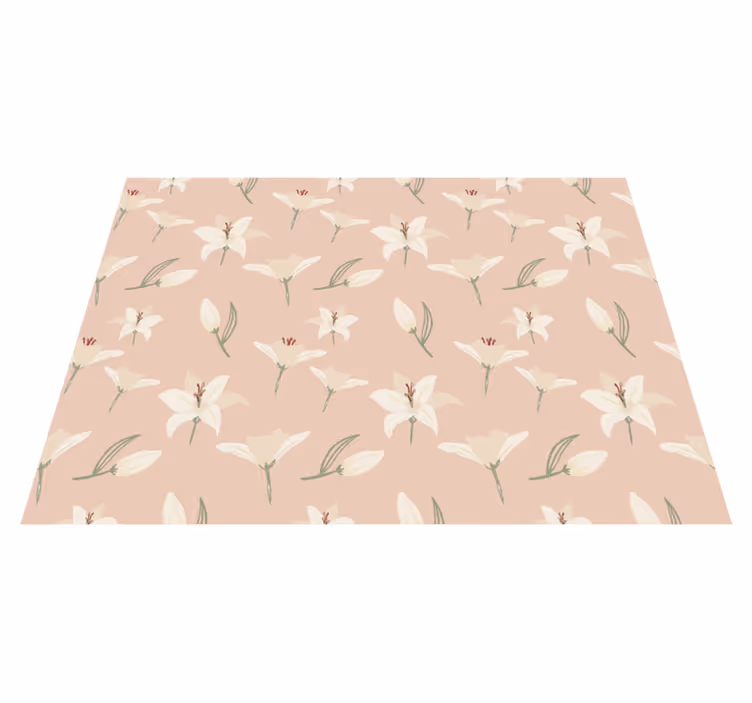 Alfombra vinílica flores elegancia floral en colores pastel - TenVinilo