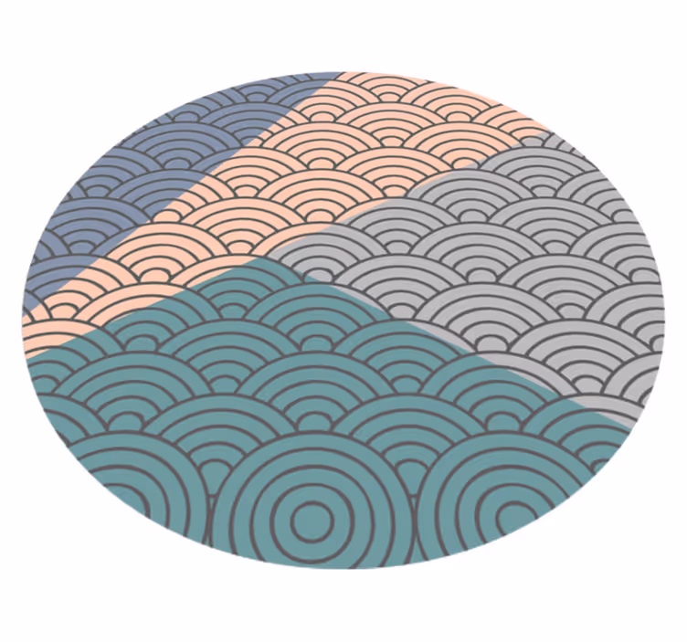 Alfombra de vinilo geométrica patrón de ondas festoneadas - TenVinilo