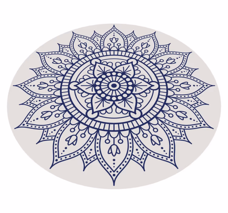 Alfombra vinílica mandala para decoración del salón - TenVinilo