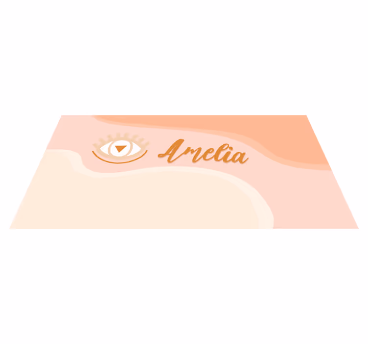 Alfombra vinílica personalizable diseño ojo nombre - TenVinilo