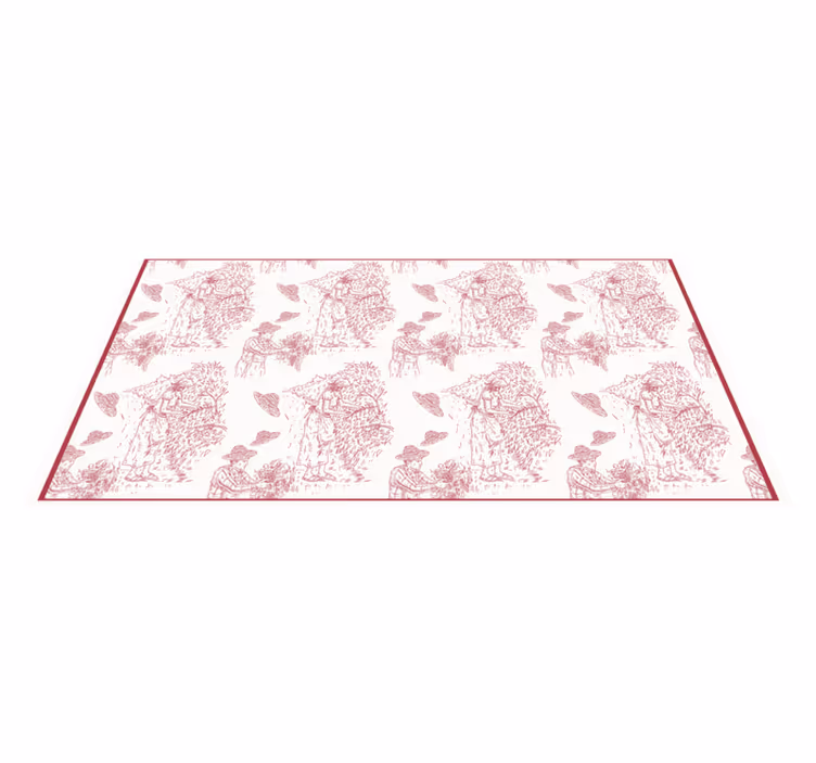 Alfombra de vinilo vintage patrón de escena pastoral Toile - TenVinilo
