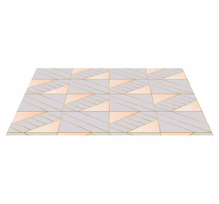 Alfombra vinílica salón Patrón de estilo art deco rosa y gris - TenVinilo