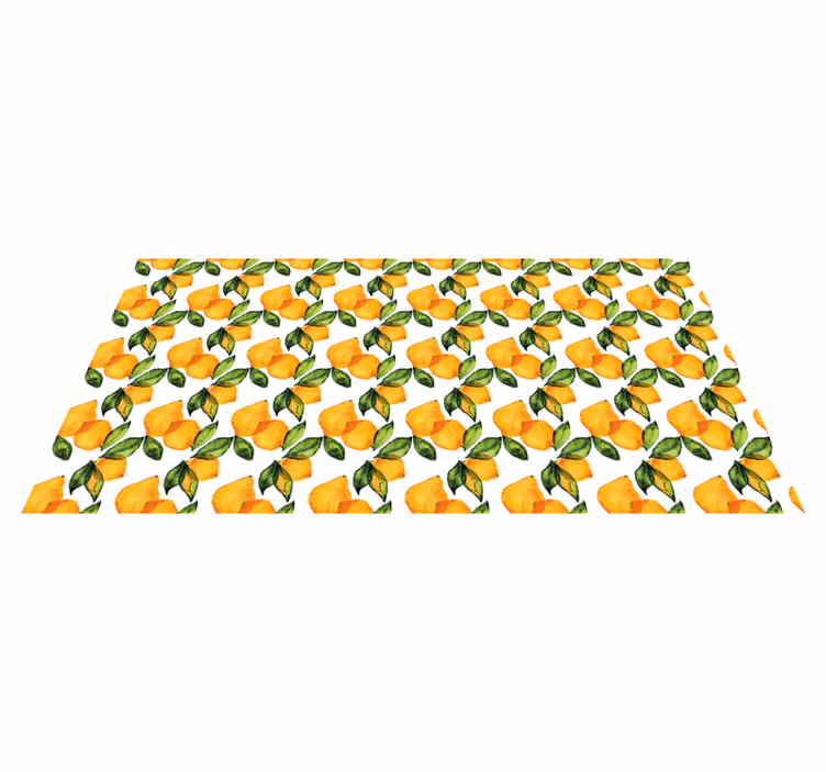 Alfombra vinílica flores Limón al estilo mediterráneo - TenVinilo