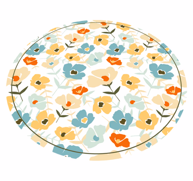 Alfombra vinilo naturaleza flores acuarela - TenVinilo