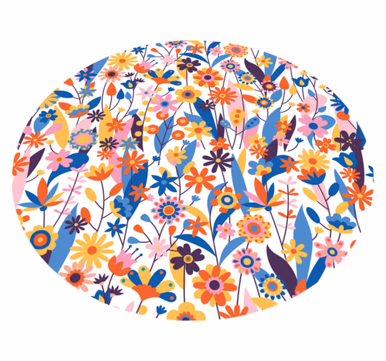 Alfombra vinilo naturaleza flores de colores multicolores - TenVinilo
