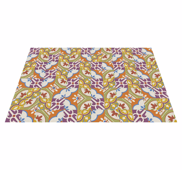 Alfombra de vinilo vintage patrón de azulejos ornamentales - TenVinilo