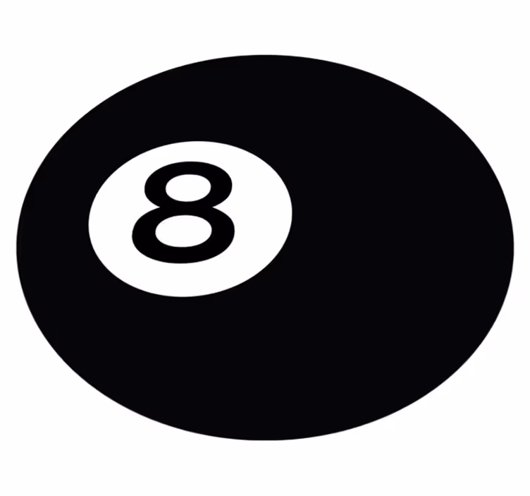 Alfombra de vinilo redonda bola de billar numero 8 - TenVinilo