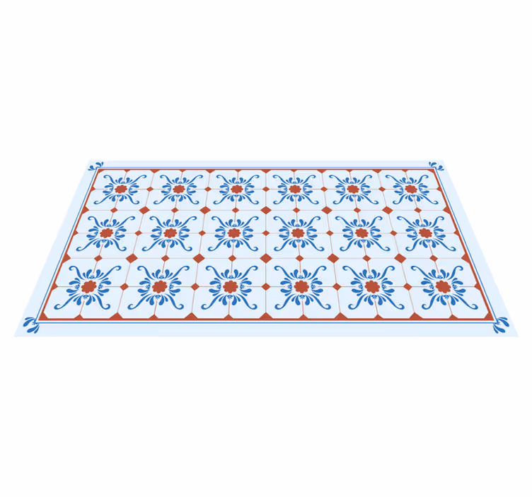 Alfombra vinílica azulejos azulejo ornamental - TenVinilo