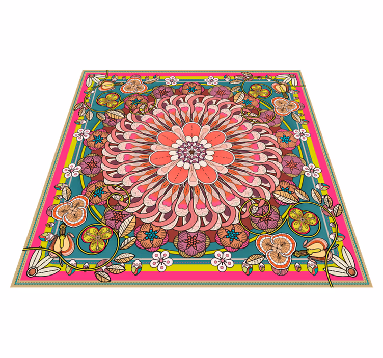 Alfombra vinílica mandala flor de mandala - TenVinilo