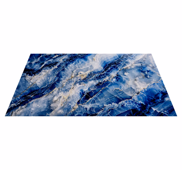 Alfombra vinílica efecto mármol azul oscuro - TenVinilo