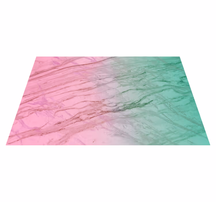 Alfombra vinílica efecto mármol color pastel rosa y verde - TenVinilo