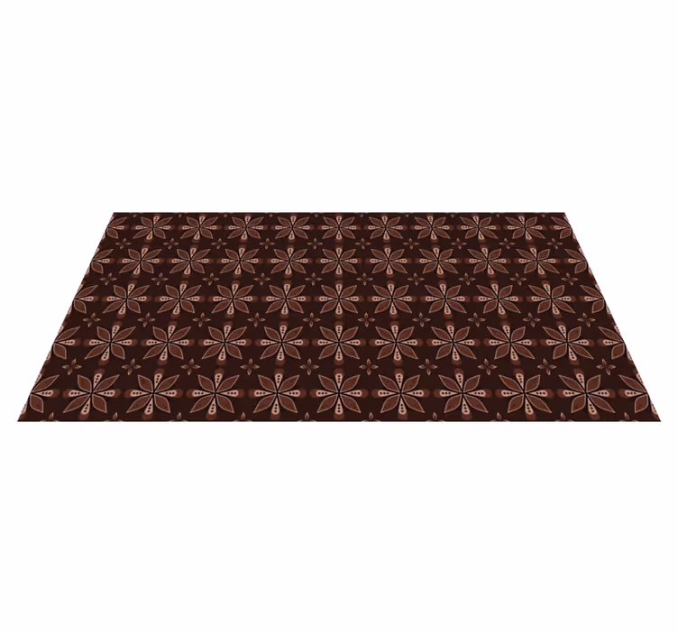 Alfombra vinílica recibidor simetría floral geométrica - TenVinilo
