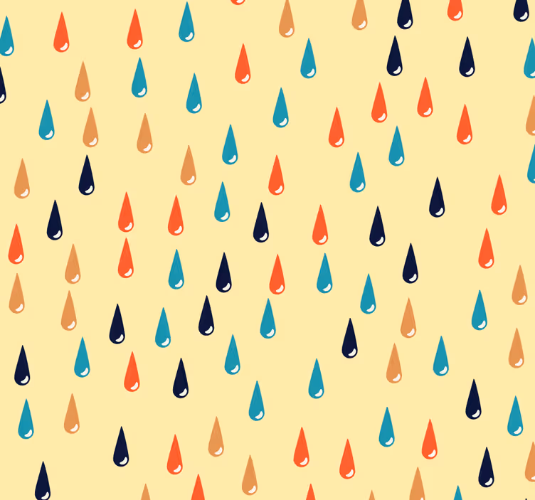 Papel tapiz geométrico motivo de gota de lluvia - TenVinilo