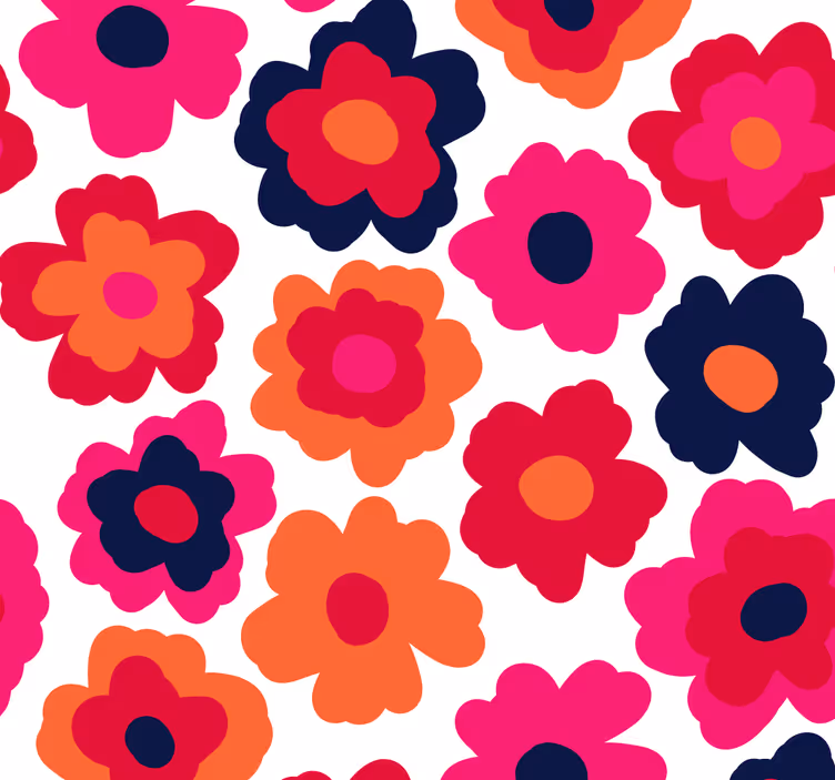 Papel tapiz flores amapola roja - TenVinilo
