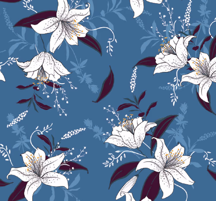Papel tapiz flores patrones florales elegantes - TenVinilo