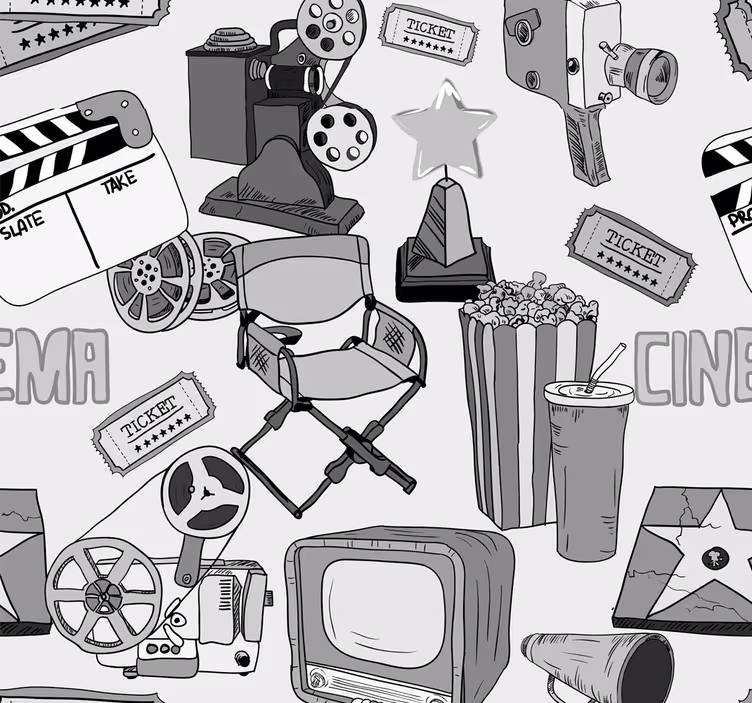 Papel tapiz ciudades colección de elementos de cine - TenVinilo