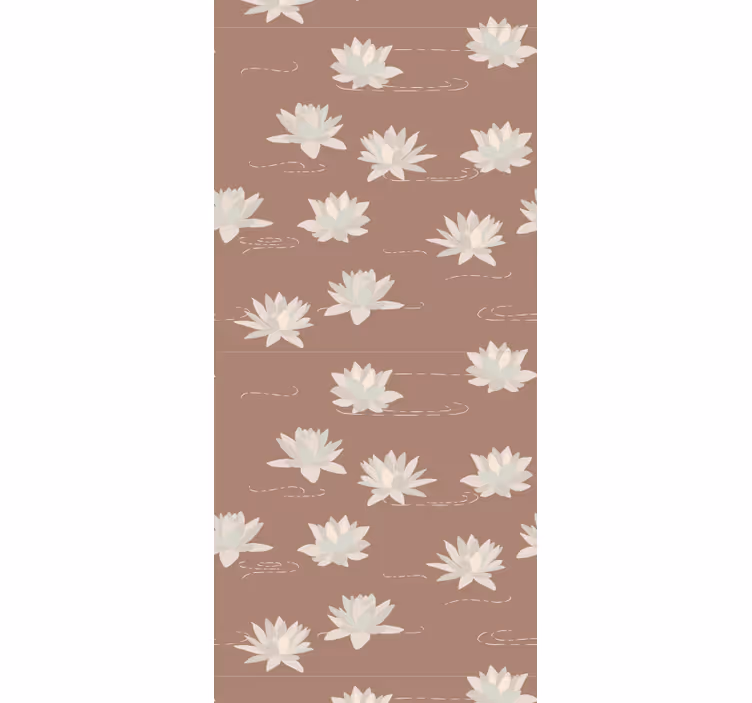 Papel tapiz flores patrón de flor de loto - TenVinilo