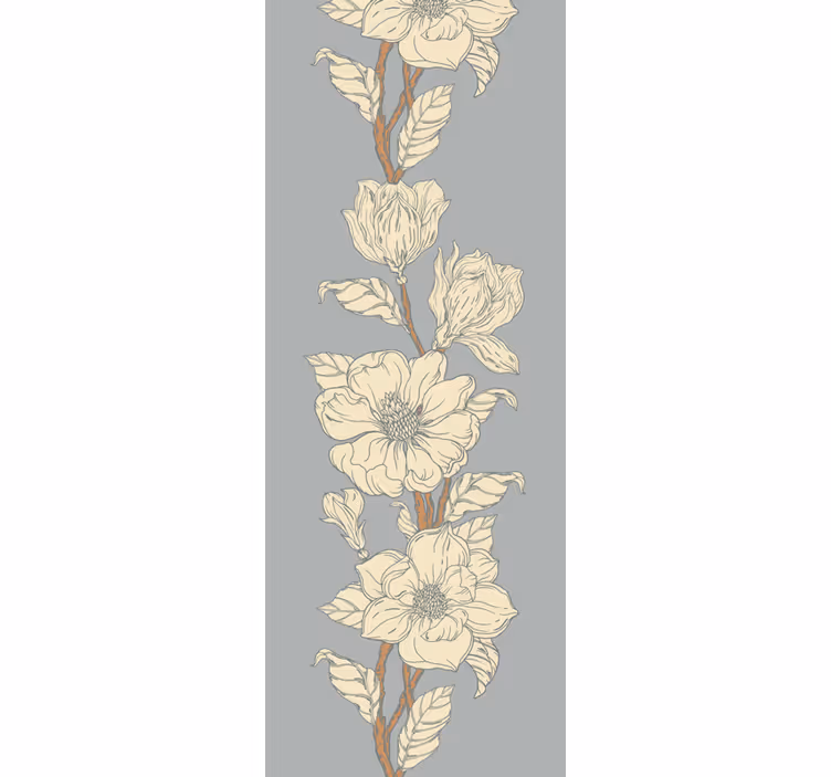 Papel tapiz floral elegantes rayas florales - TenVinilo