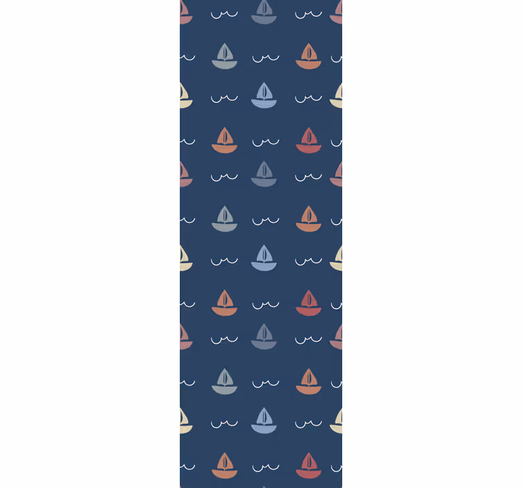 Papel tapiz infantil motivo de barcos de vela - TenVinilo