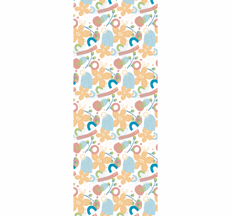 Papel tapiz abstracto motivo floral simple - TenVinilo