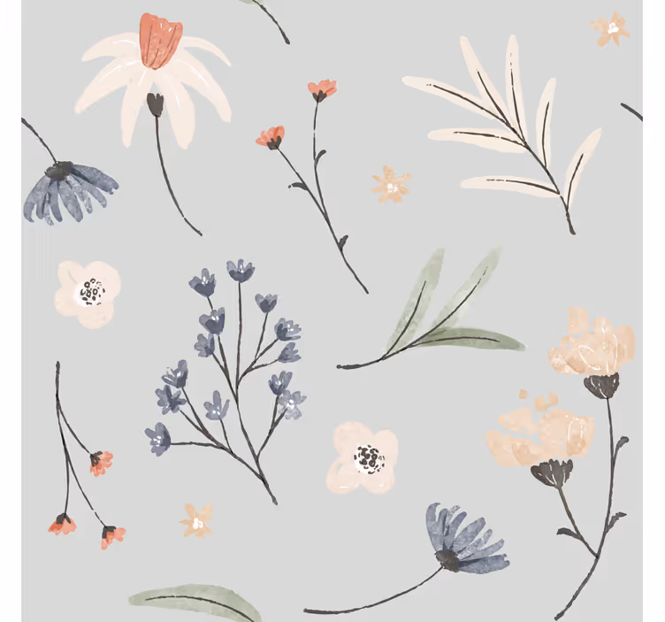 Papel tapiz flores delicado diseño de primavera - TenVinilo