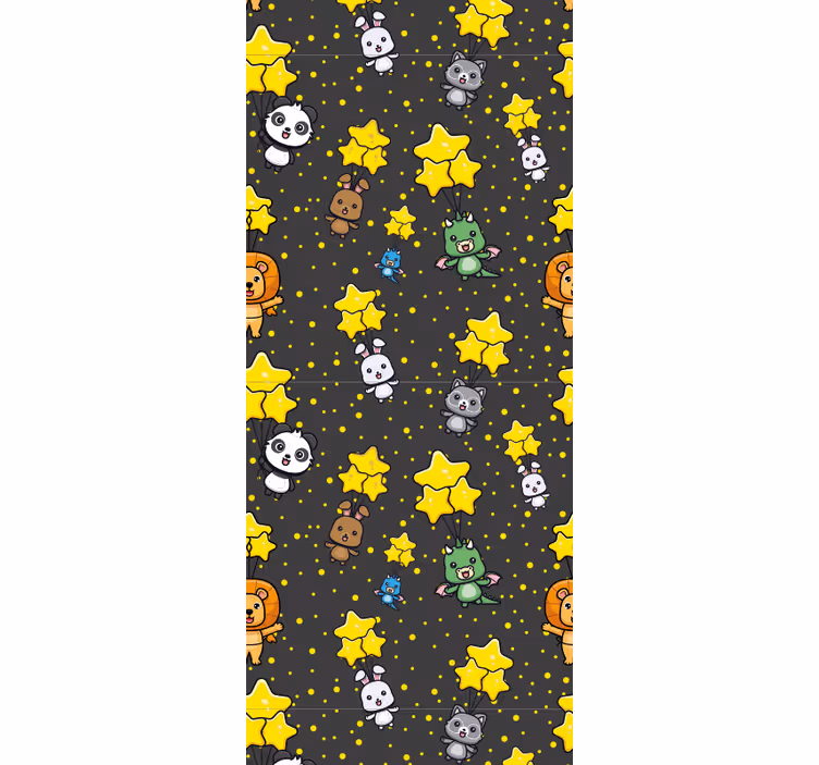 Papel tapiz bebé animales bebés y estrellas - TenVinilo
