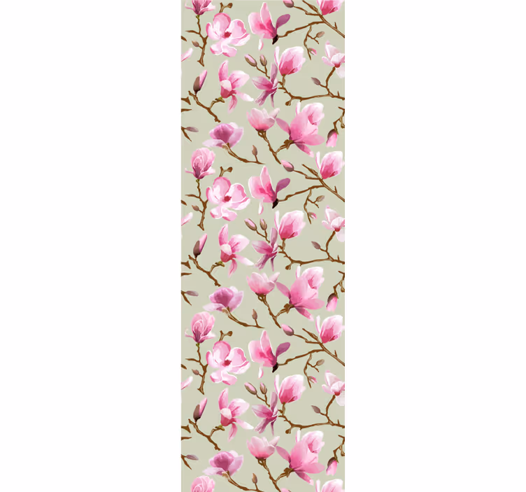 Papel tapiz flores ramas de flores rosadas - TenVinilo