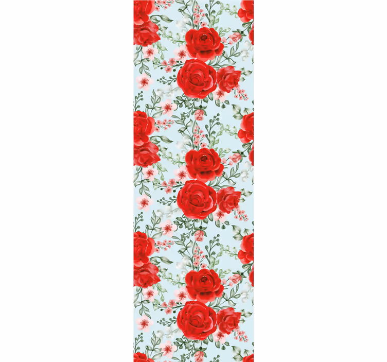 Papel tapiz flores rosa roja floral - TenVinilo