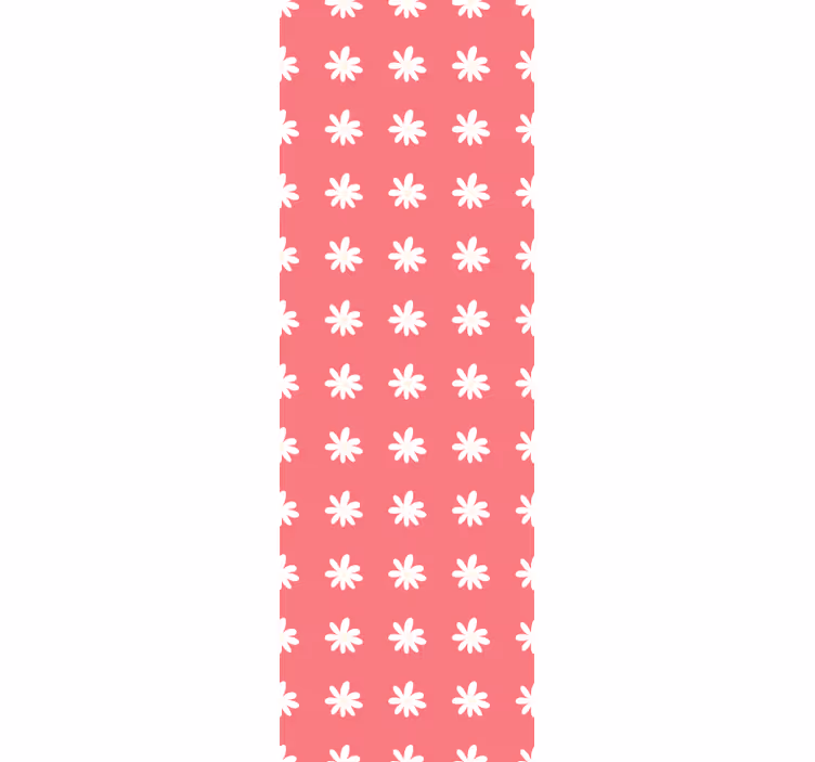 Papel tapiz flores patrón floral rojo y blanco - TenVinilo